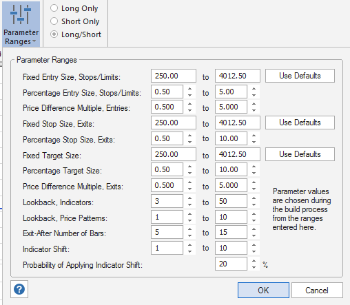 Parameter Ranges