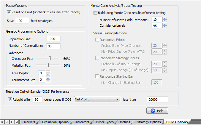 Build Options in Builder for an intraday forex strategy.