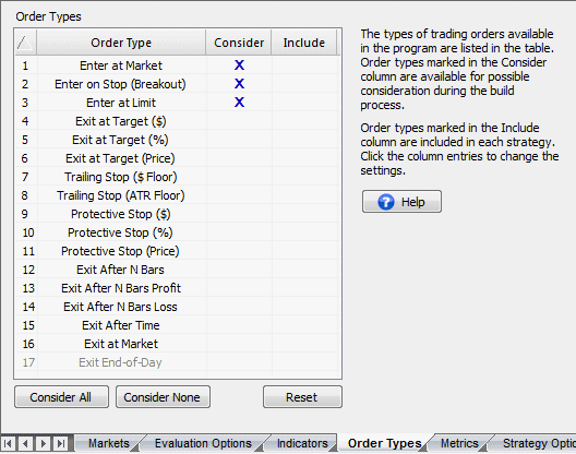 Order types for a stop-and-reverse strategy.