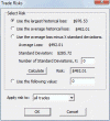 Specifying risk values for trades in MSA